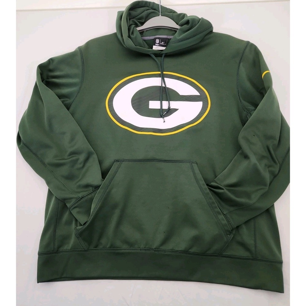 NFL Team Apparel Green Bay Packers Hoodie Therma Fit Pullover Men's US XL Green‎